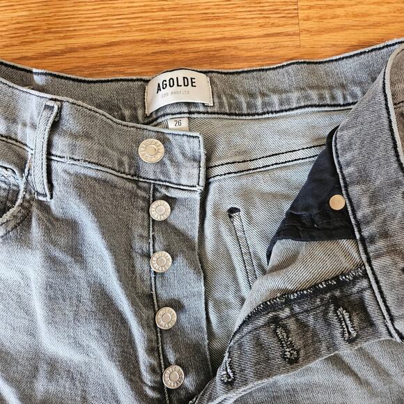Agolde Gray Button Close Denim Jeans Size 26 - Picture 4 of 7